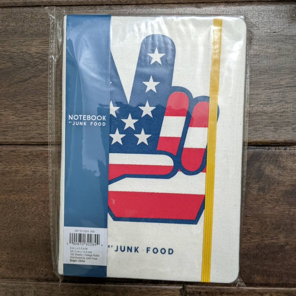 3/$20 Junk Food Peace Sign Usa Flag Notepad Journal Notebook Stationery New